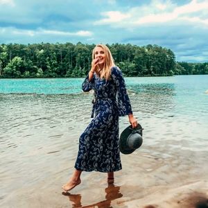 Burgundy and Blue Boho Maxi Dresses